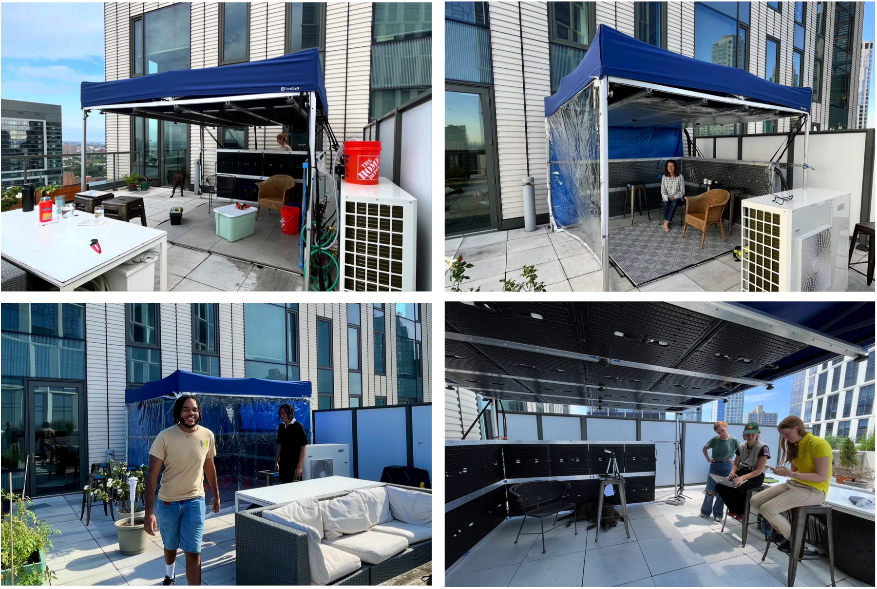 Brooklyn Installation - Four views of the radiant cooling system prototype